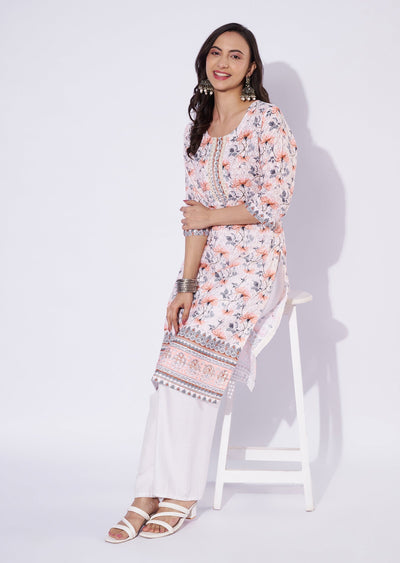 Cream Cotton Straight Cut Top