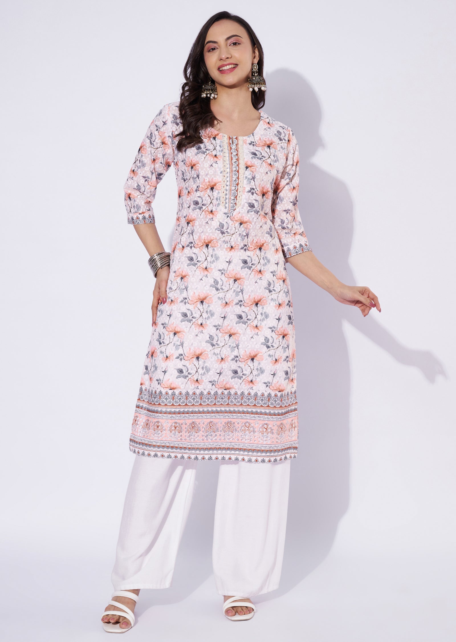 Cream Cotton Straight Cut Top