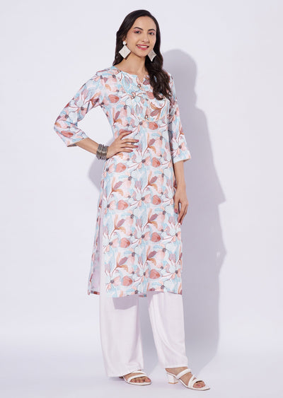 Sea Blue Linen Cotton Straight Cut Top