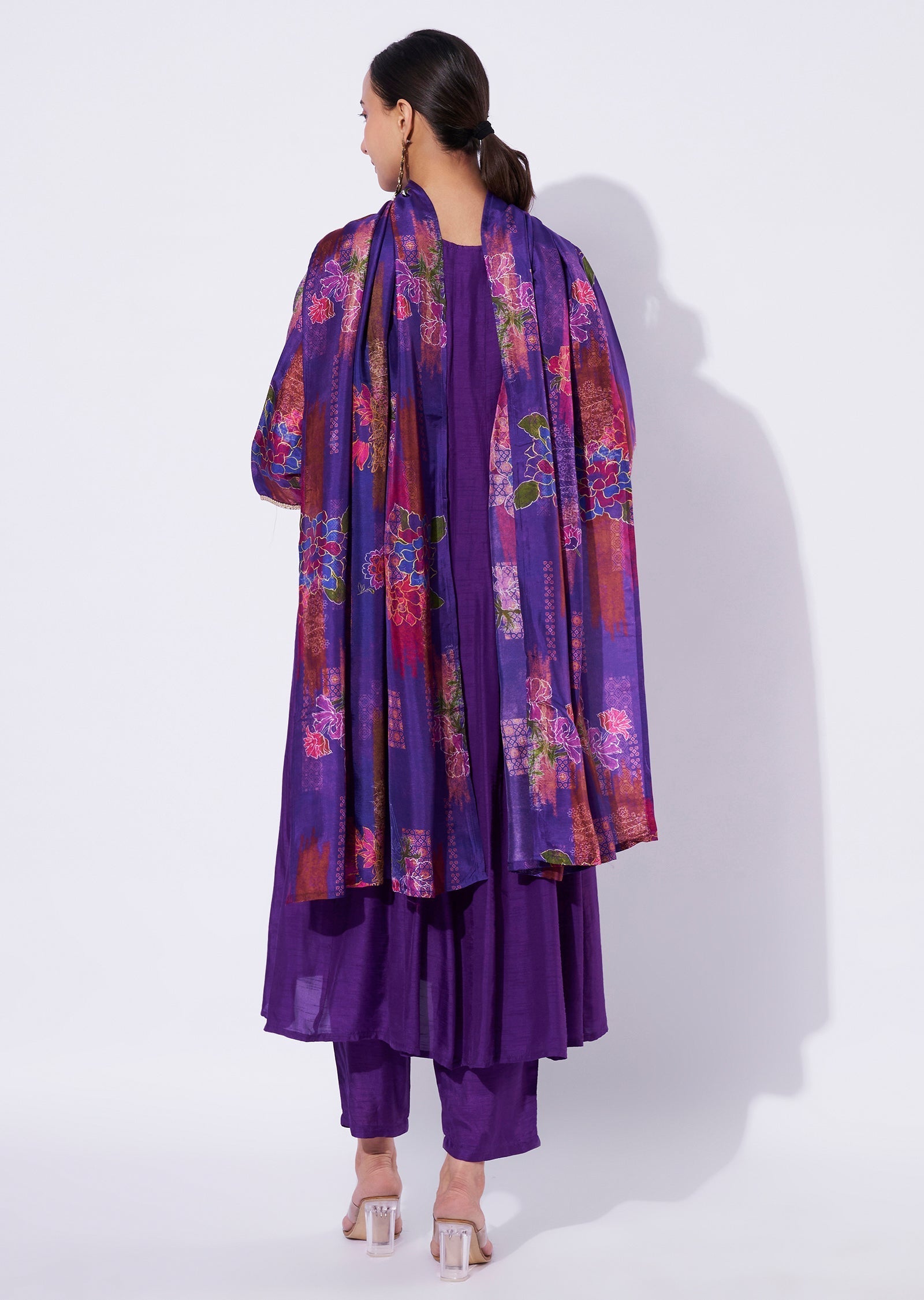 Purple Dola Silk Anarkali Suit