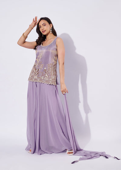 Lavender Tissue Palazzo Set