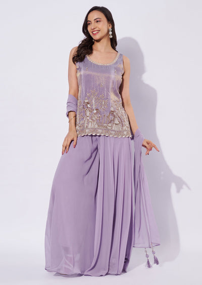 Lavender Tissue Palazzo Set