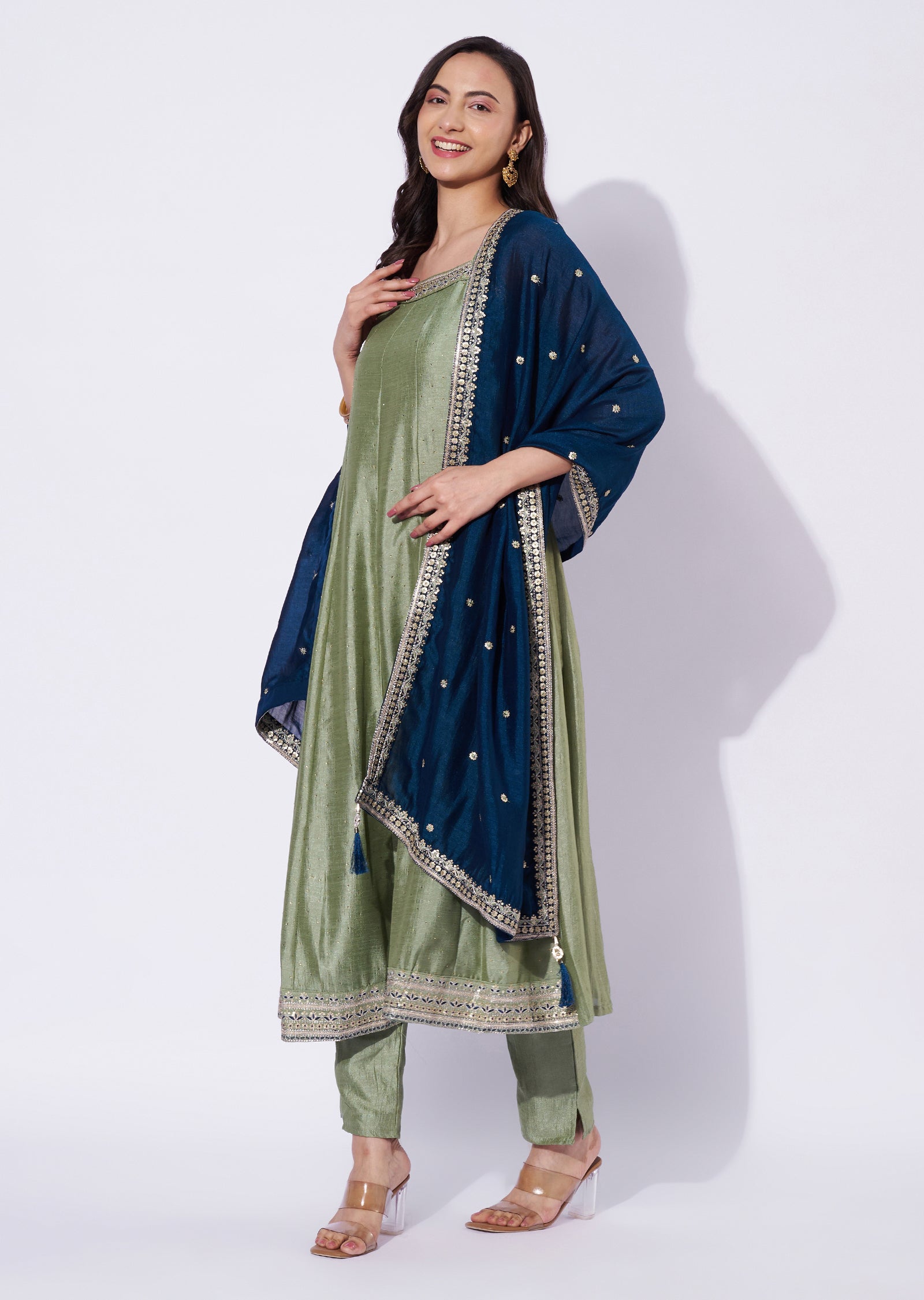 Dusty Green Anarkali Suit