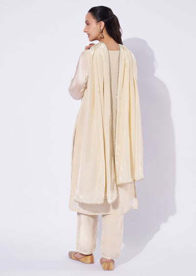 Dark Beige Crepe Straight Cut Suit