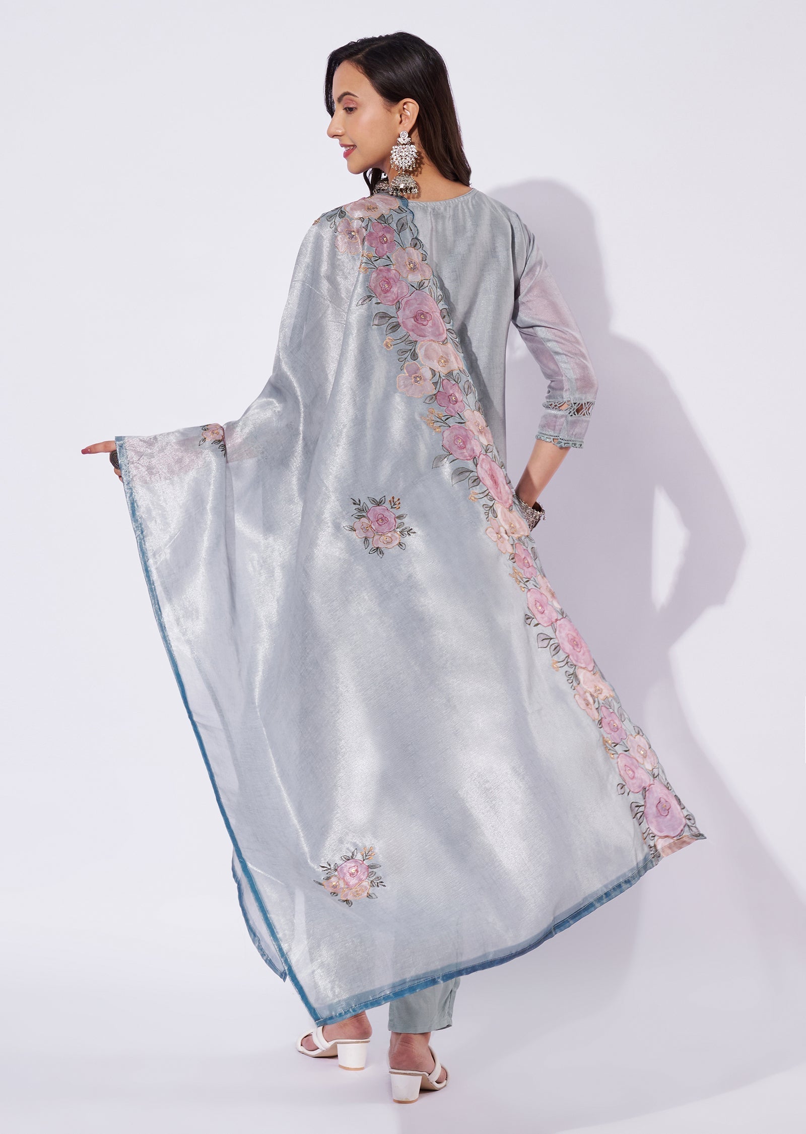 Grey Tissue Straight Cut Suit