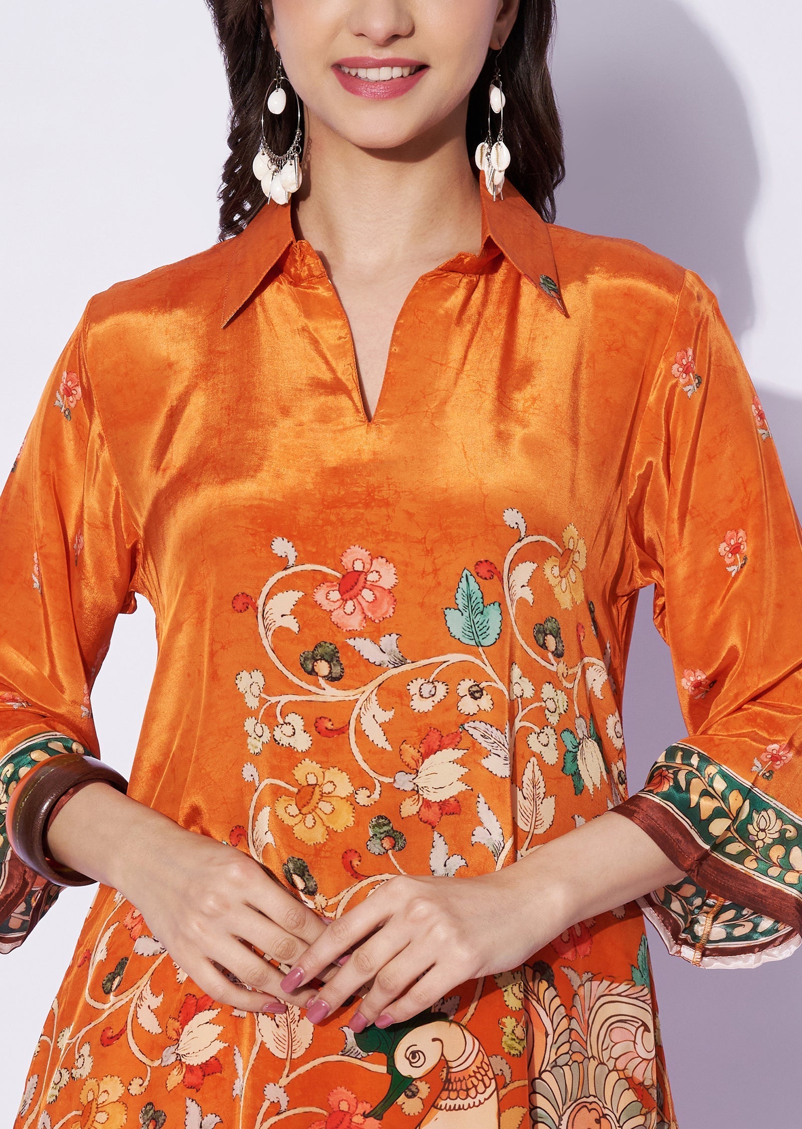 Orange Crepe Straight Cut Suit