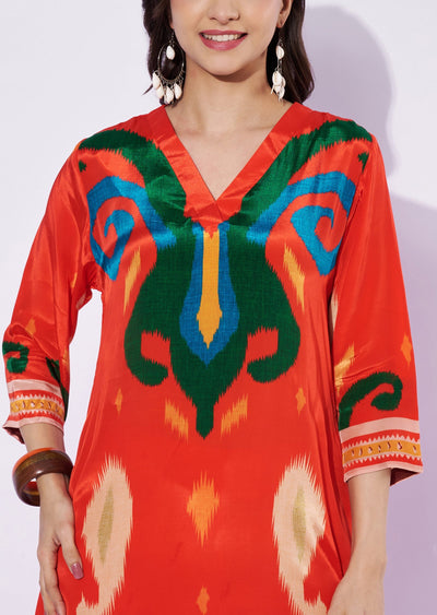 Dark Orange Crepe Straight Cut Suit