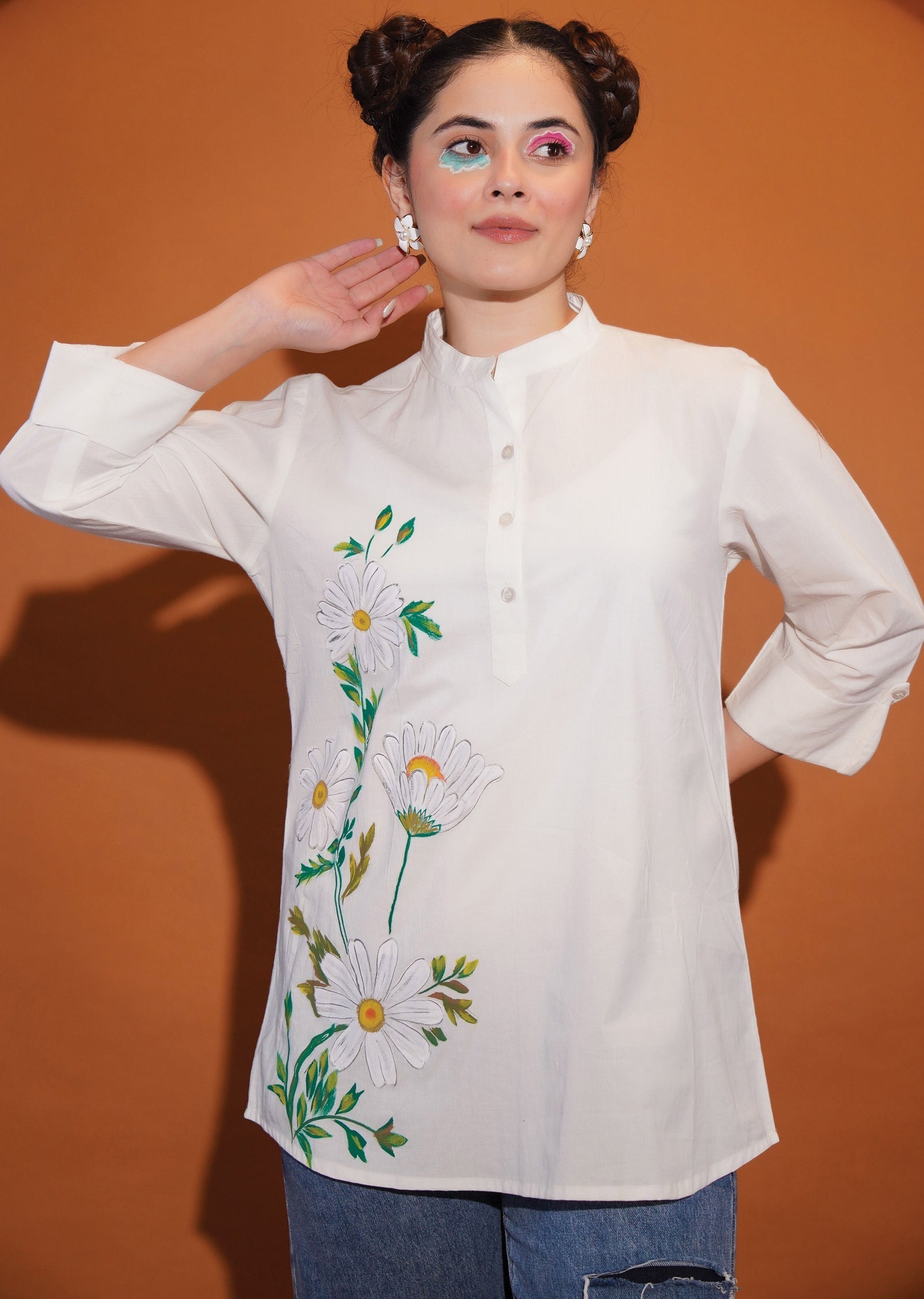 White Cotton Kurti Top