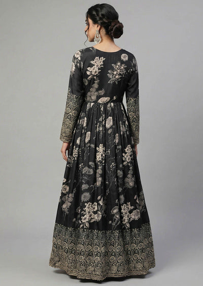 Black Printed Anarkali