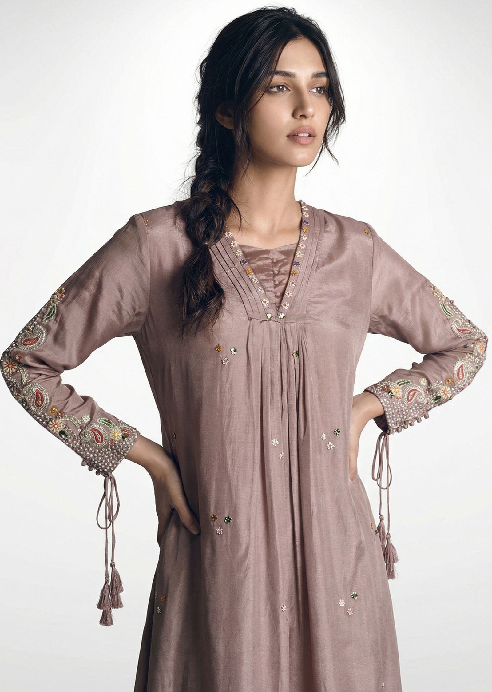 Mauve Brown Embellished Co-Ord