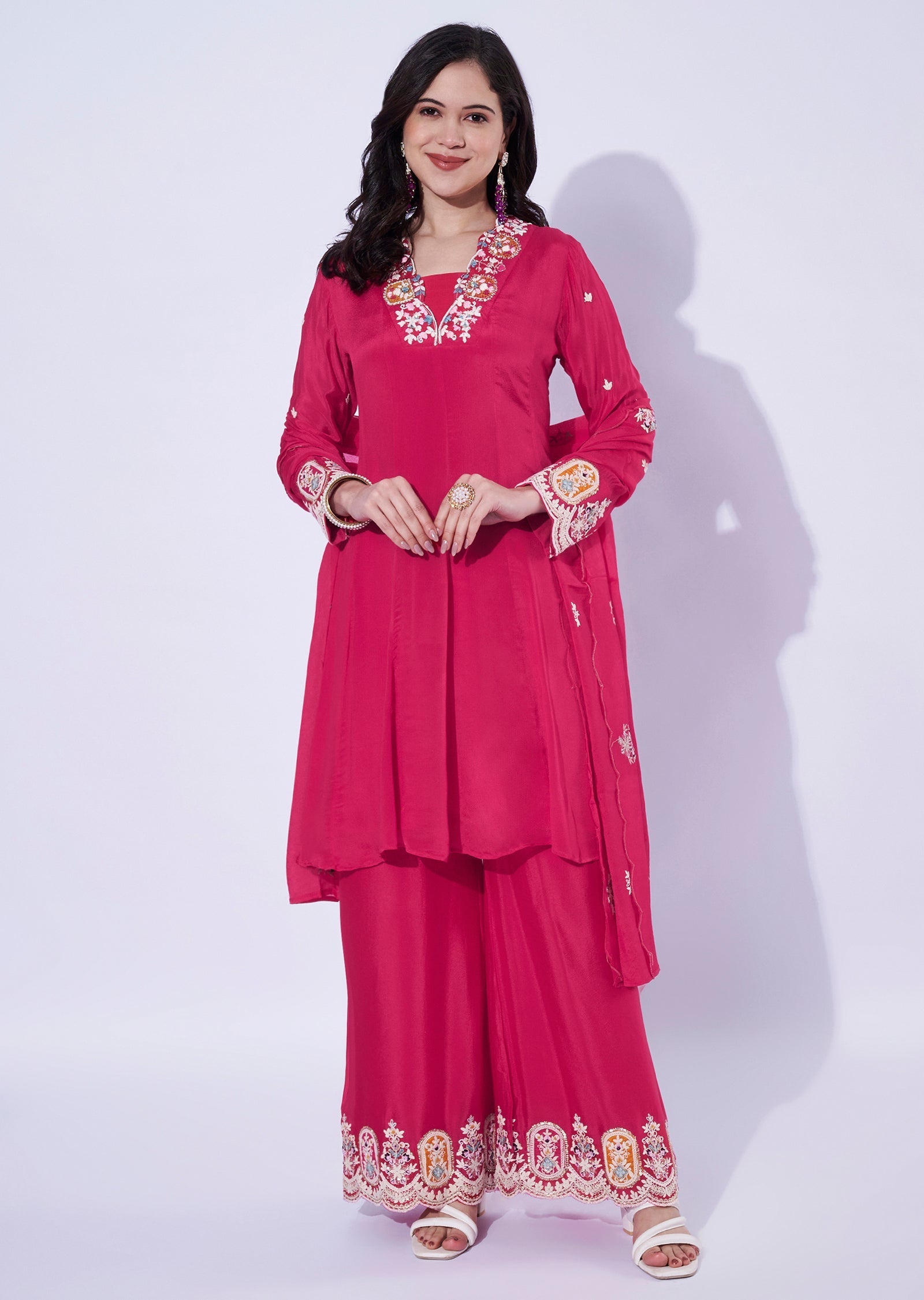 Pink Chinnon Palazzo Set