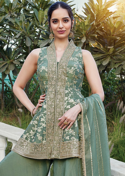Dusty Green Sharara Set