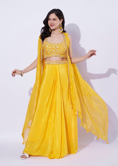 Pink Chinnon Indowestern Set