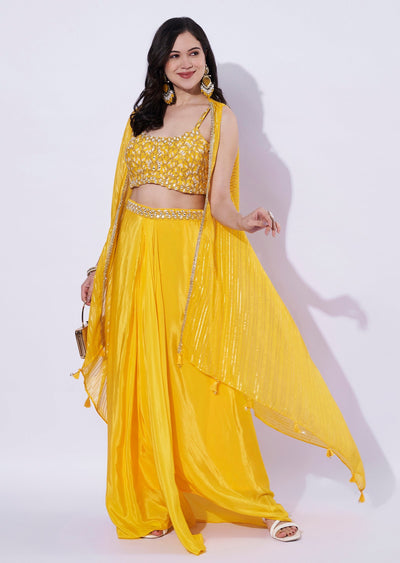 Pink Chinnon Indowestern Set