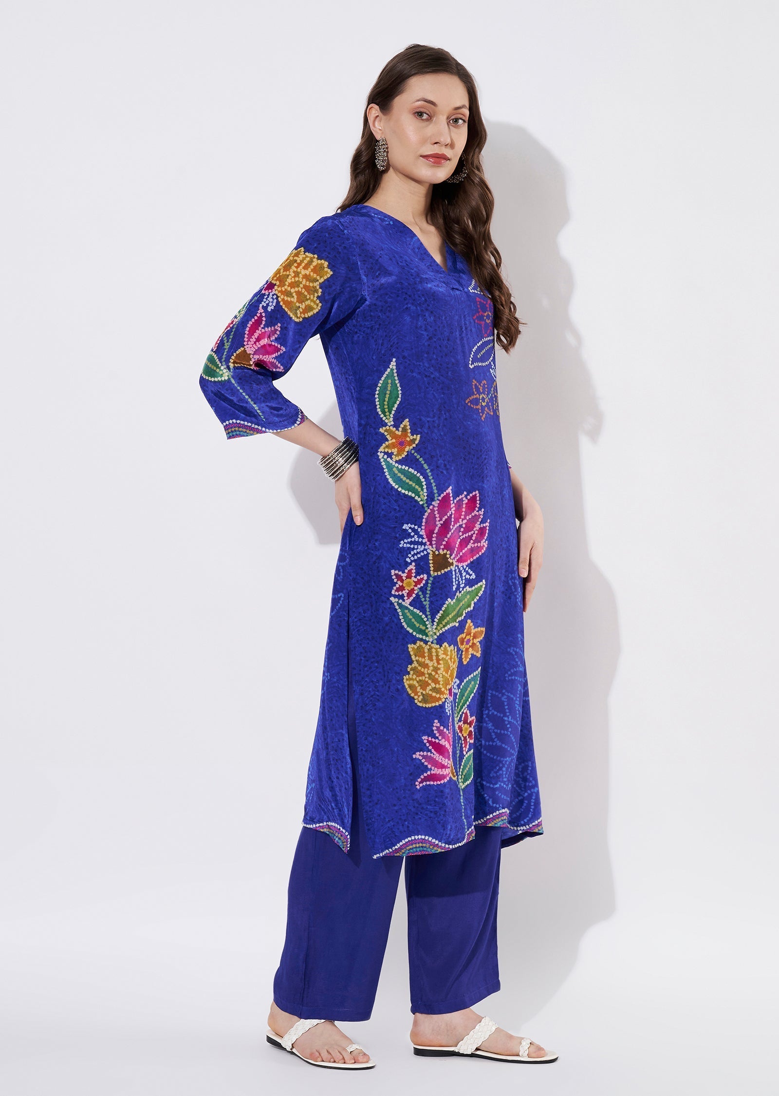 Ink Blue Crepe Straight cut set