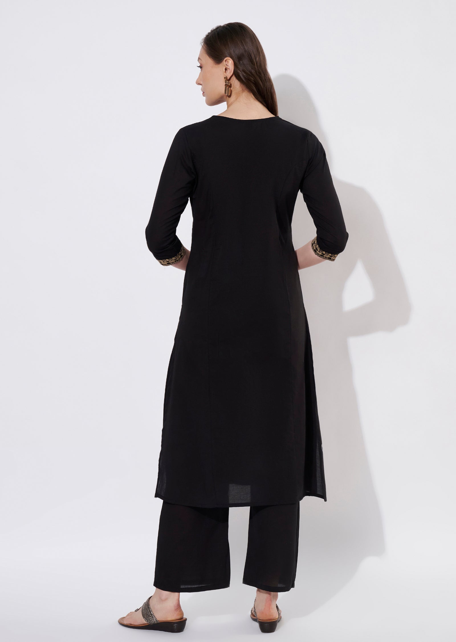 Black Cotton Straight cut set