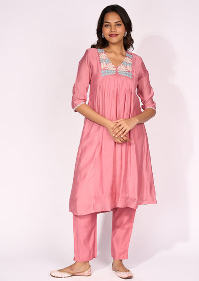Pink Silk Anarkali Suit