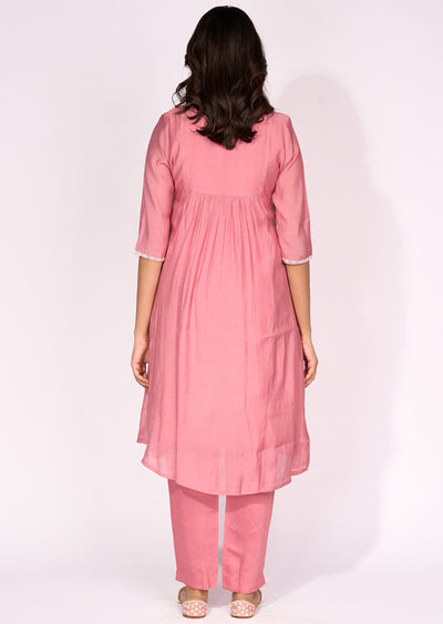Pink Silk Anarkali Suit