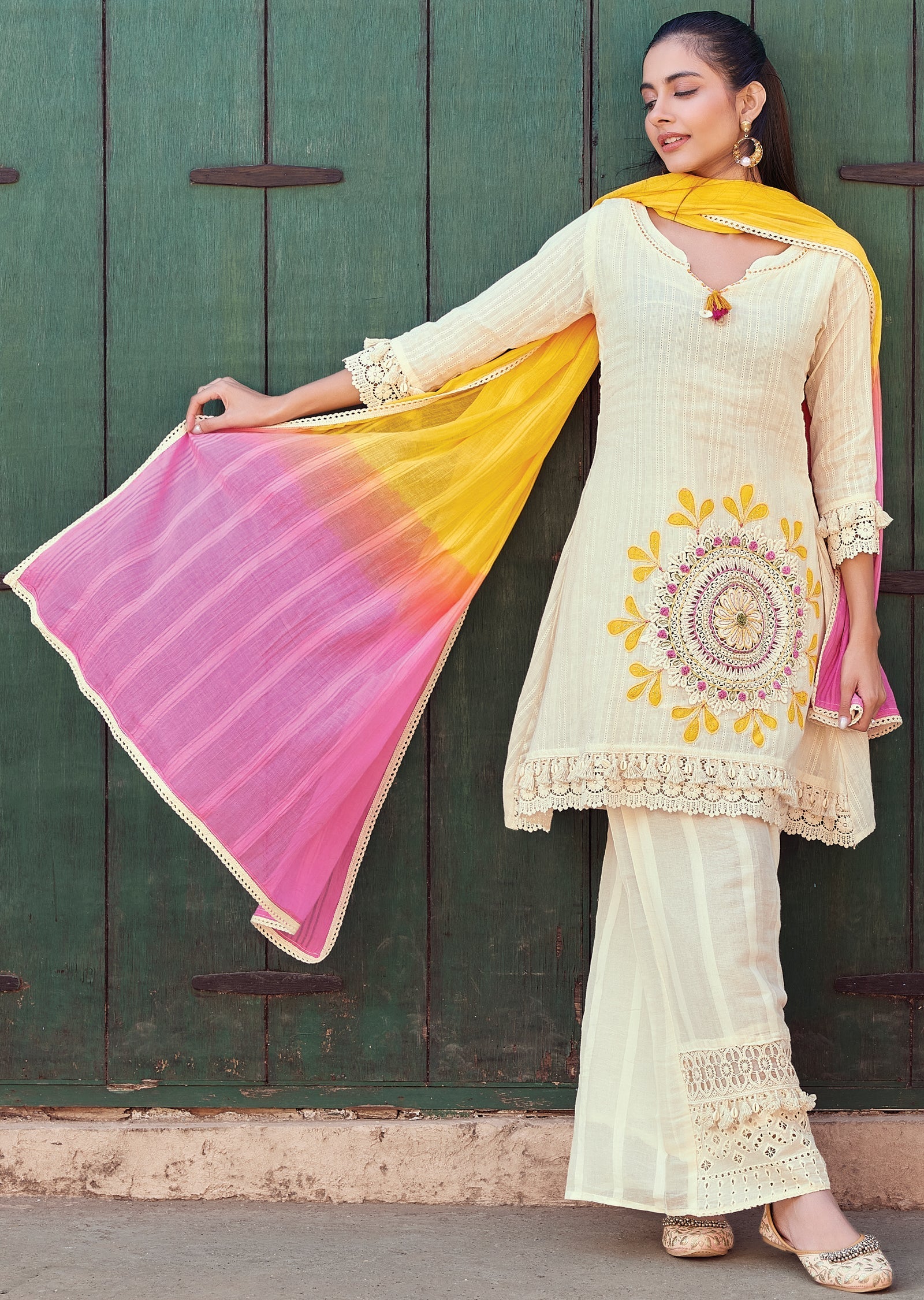 Off White Sharara Set