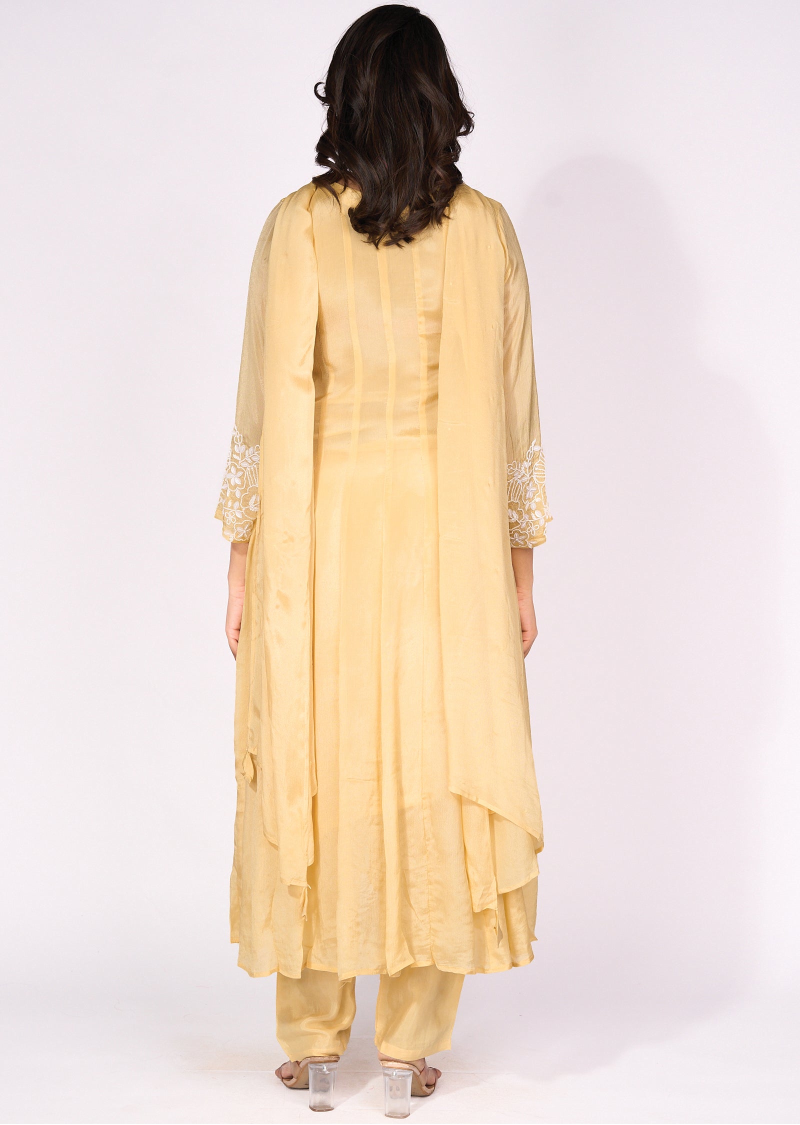 Yellow Silk Anarkali Suit