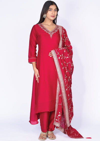 Pink Silk Anarkali