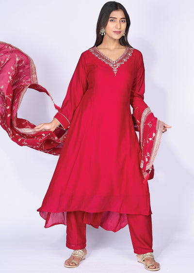 Pink Silk Anarkali