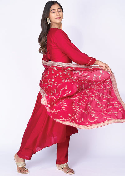 Pink Silk Anarkali