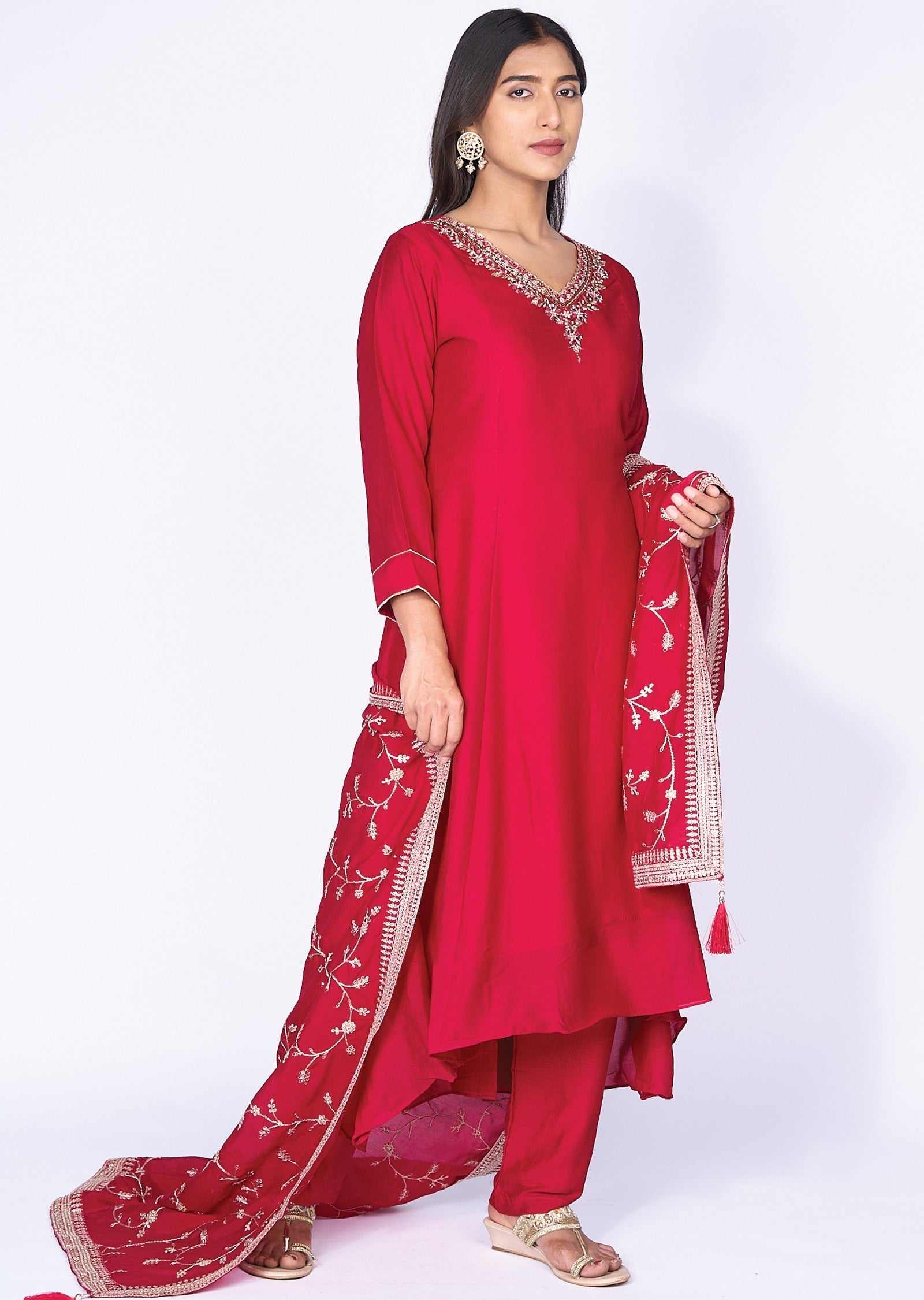 Pink Silk Anarkali