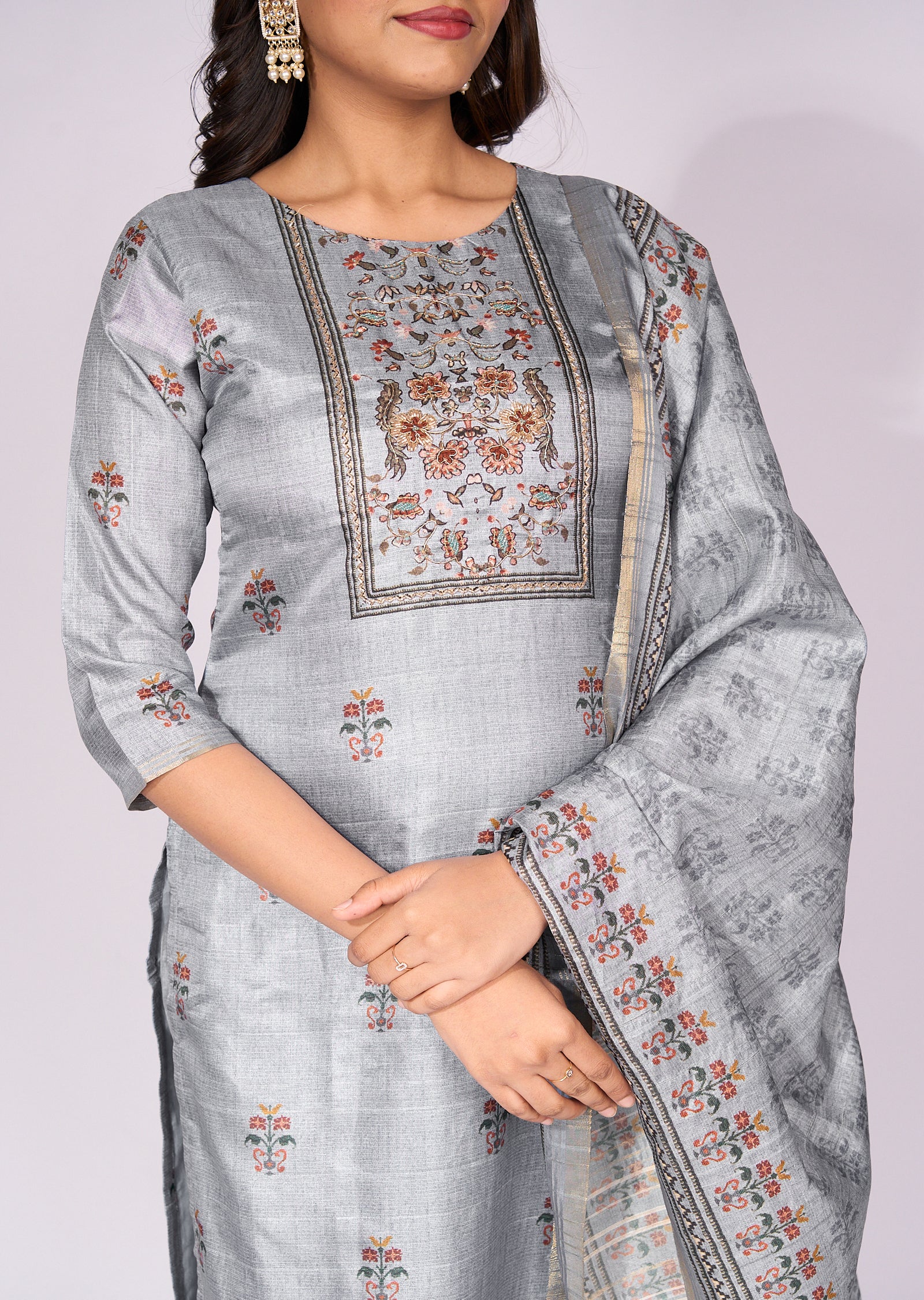 Mustard Tussar Straight cut Suit