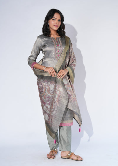 Blue Tissue Straight cut Suit