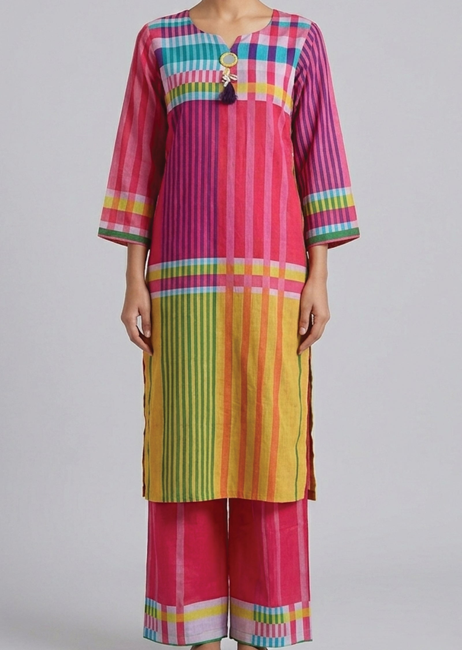 Multi Cotton Straight cut Kurti set