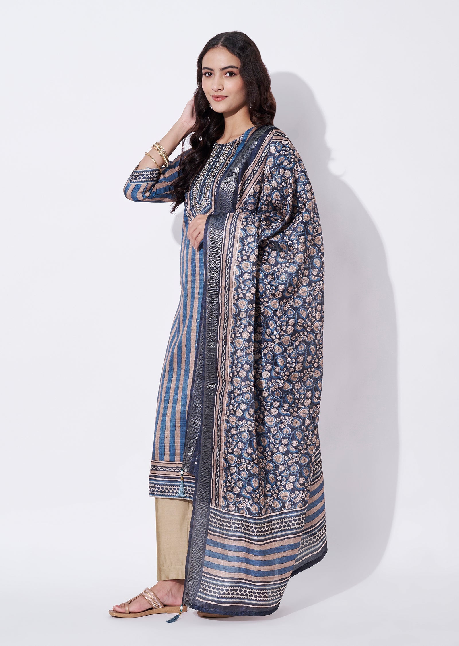 Grey Tussar Straight cut suit