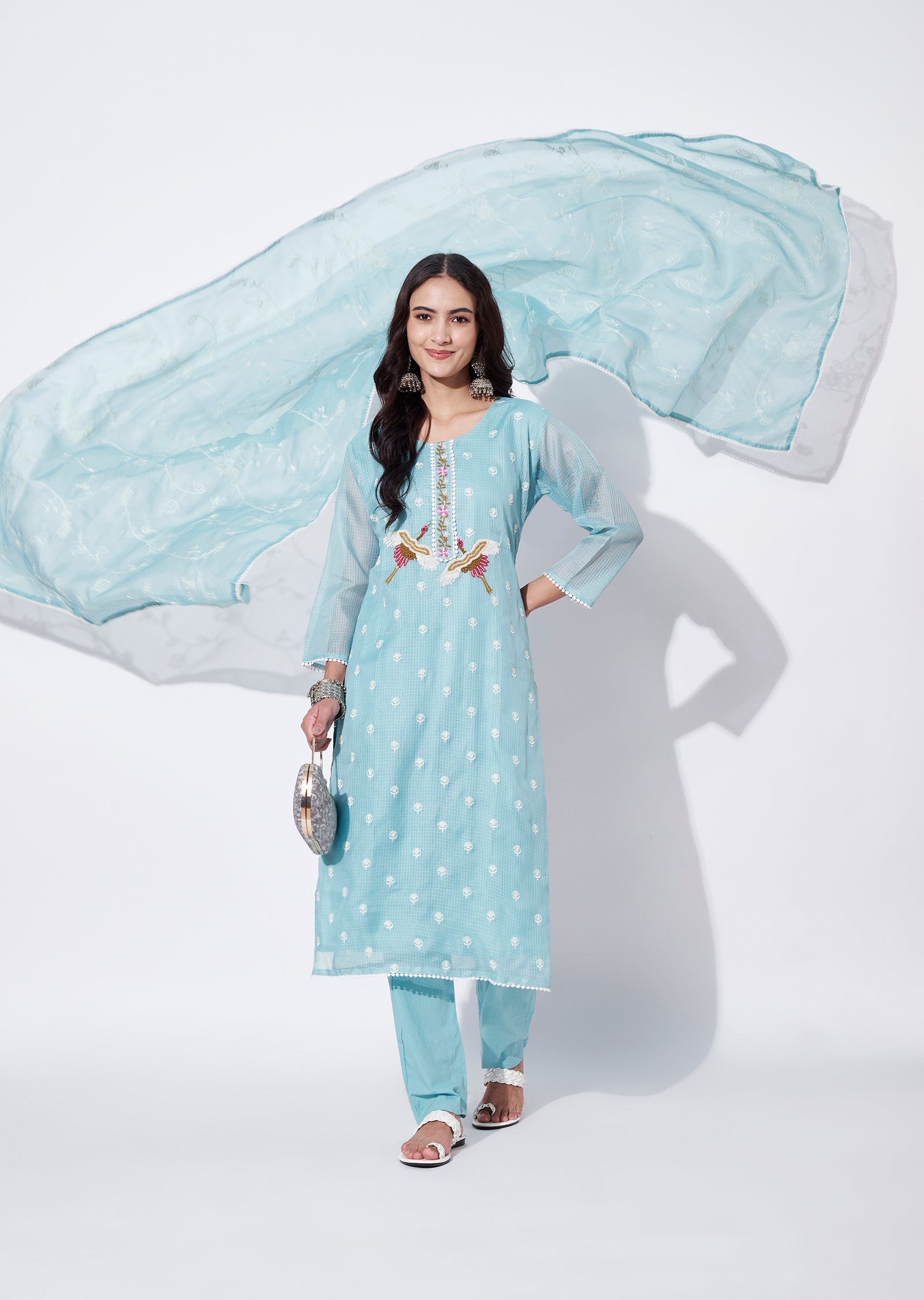 Blue Straight cut Suit