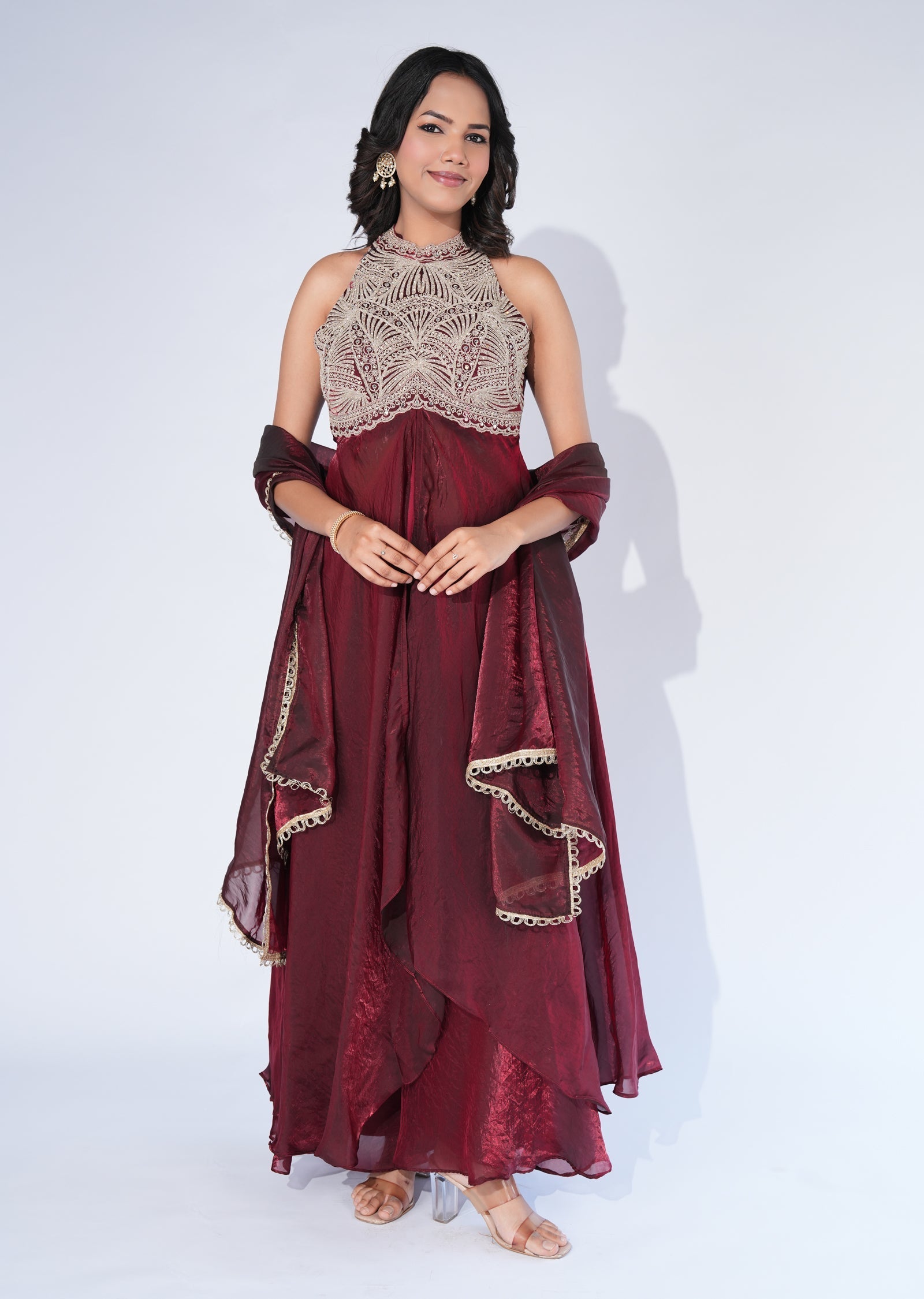 Maroon Anarkali Suit