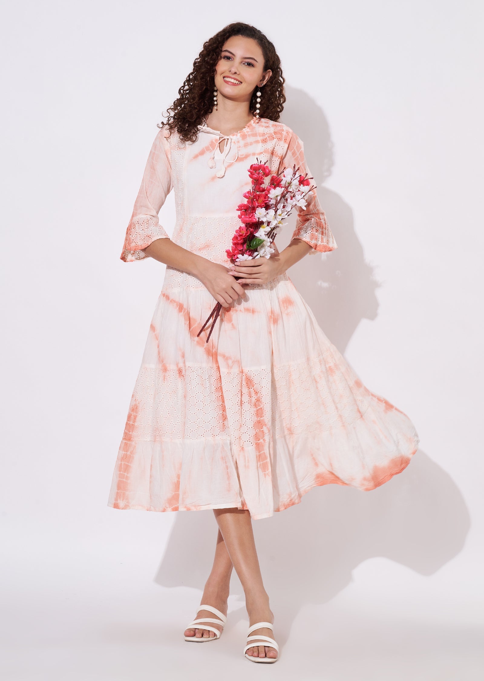 Coral Cotton Frock Kurti