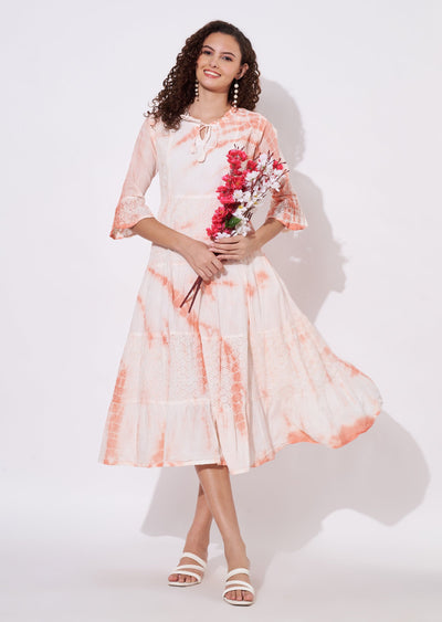 Coral Cotton Frock Kurti