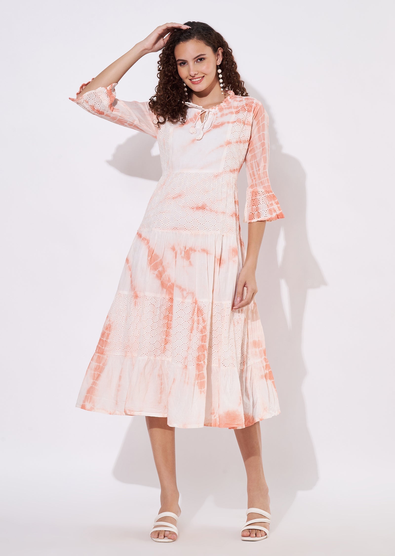 Coral Cotton Frock Kurti