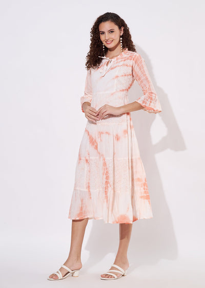 Coral Cotton Frock Kurti