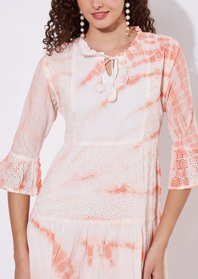 Coral Cotton Frock Kurti