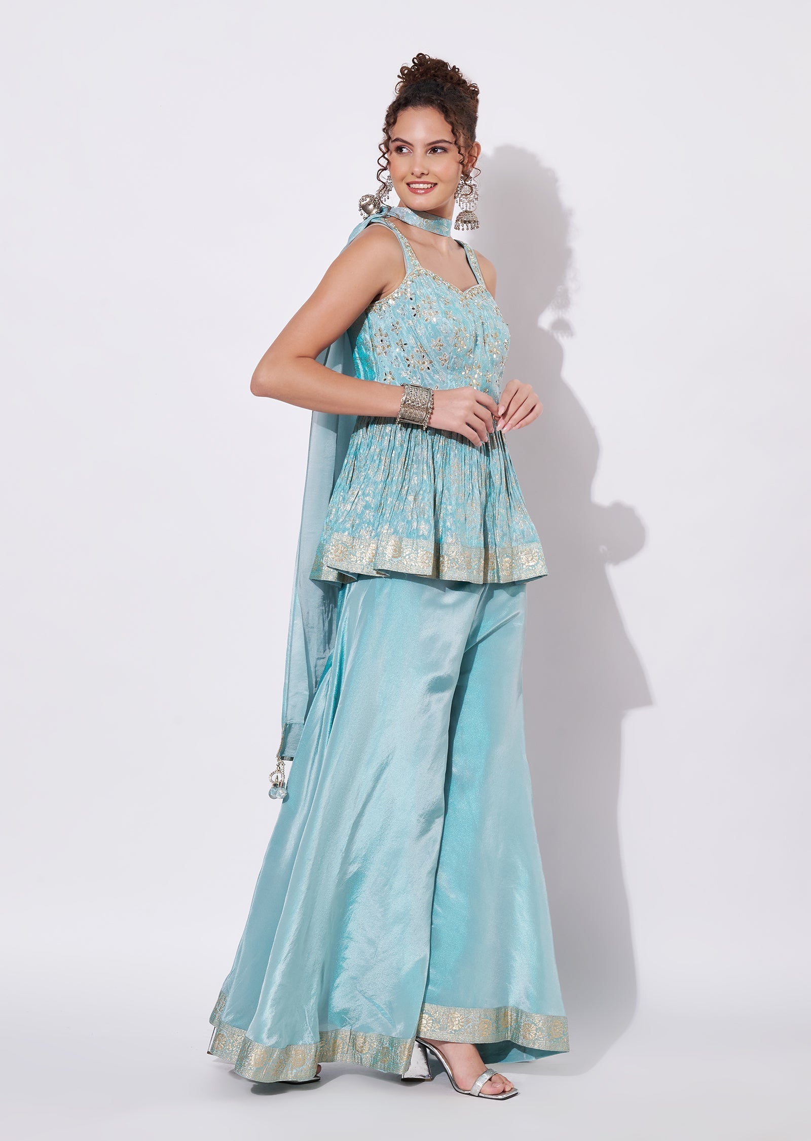 Blus Silk Sharara Set