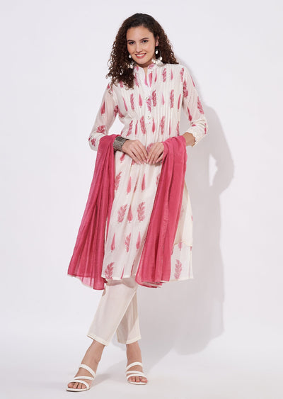 Pink Chanderi Anarkali Suit