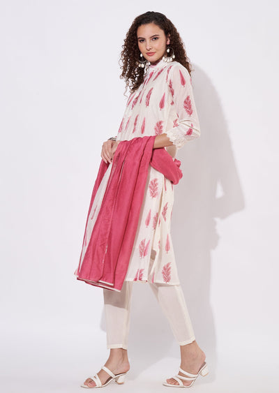 Pink Chanderi Anarkali Suit