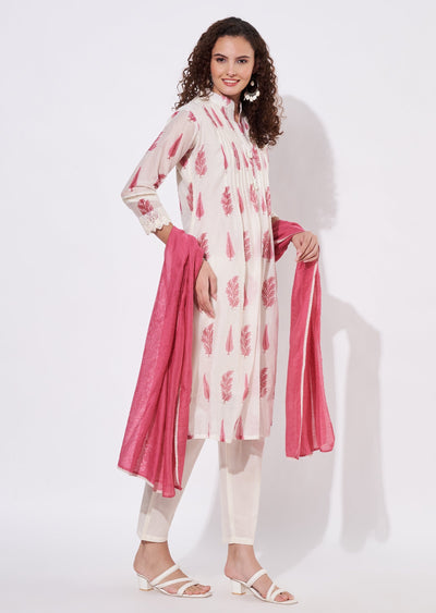 Pink Chanderi Anarkali Suit