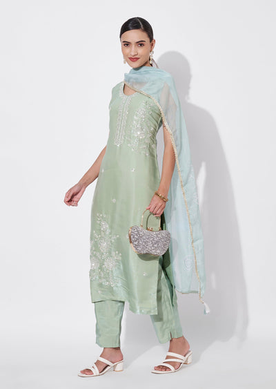 Light Green Straight Cut Suit