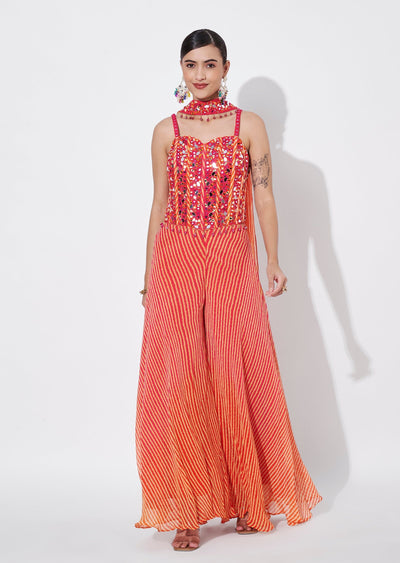 Pink Silk Indowestern set