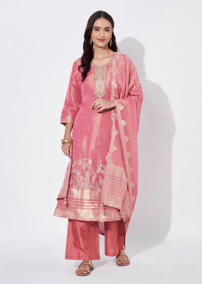 Light Pink Tissue Straight Cut Suit