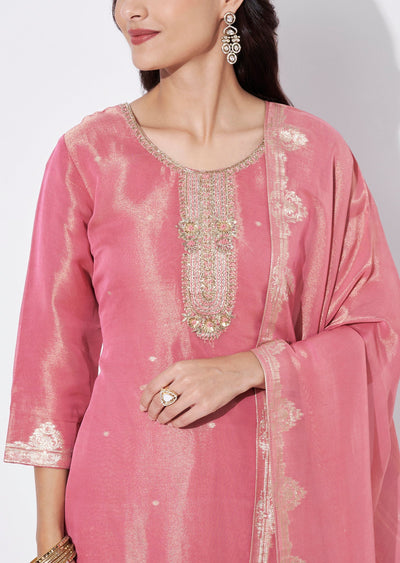 Light Pink Tissue Straight Cut Suit