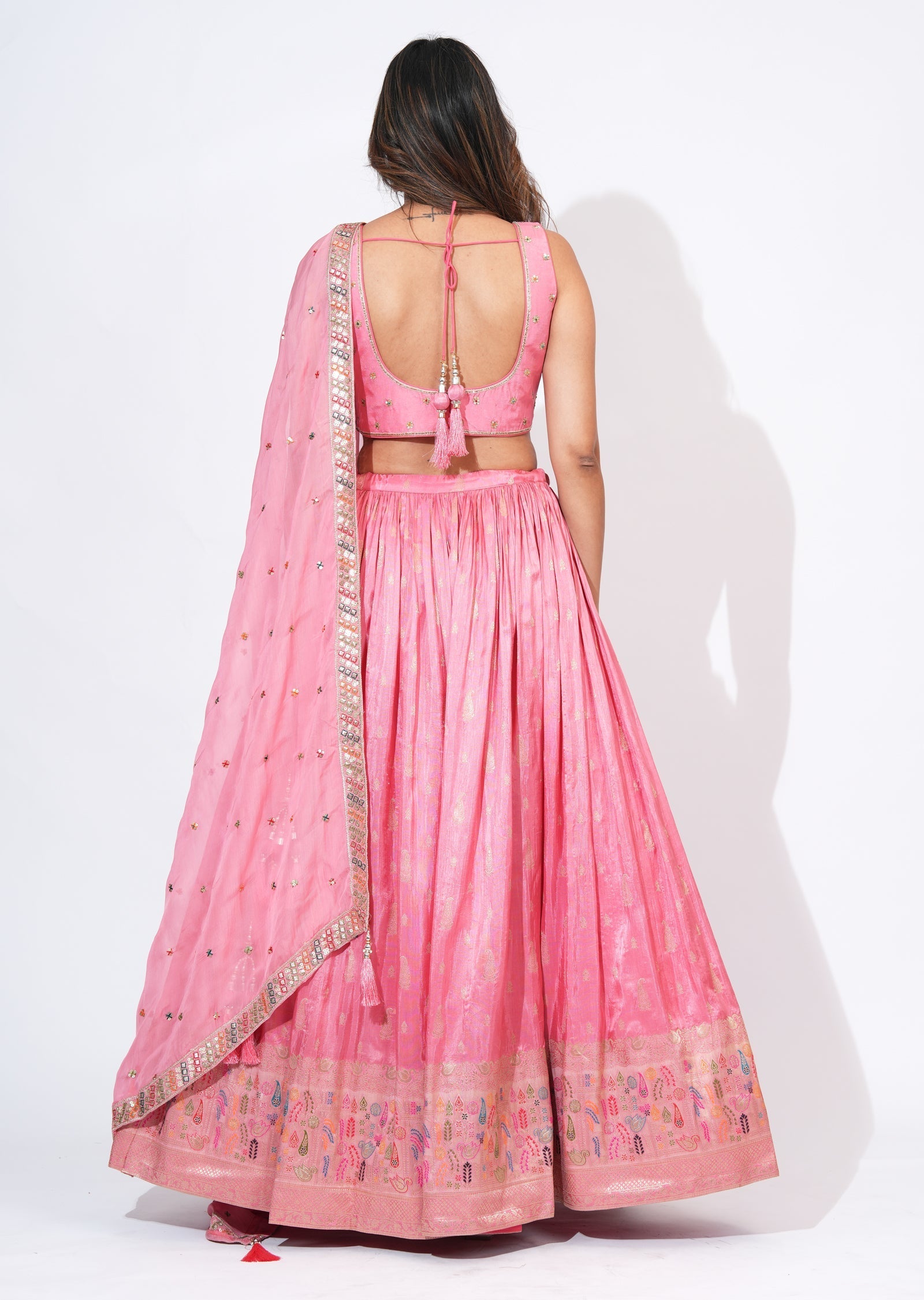 Pink Silk Lehenga Set