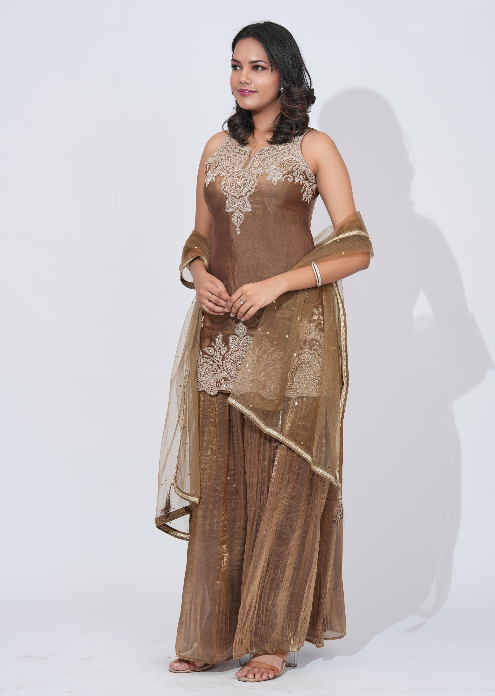 Green Sharara Set