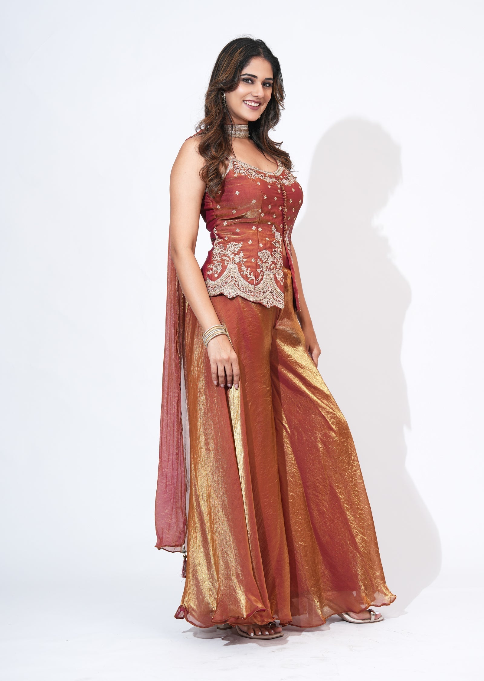 Onion Pink Sharara Set